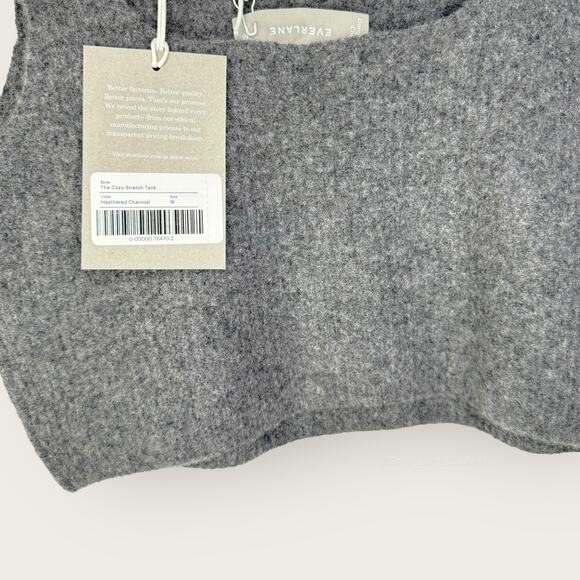 Everlane Cozy Stretch Cropped Tank Top Size M Gray Wool Sleeveless Layering Chic - Picture 5 of 8